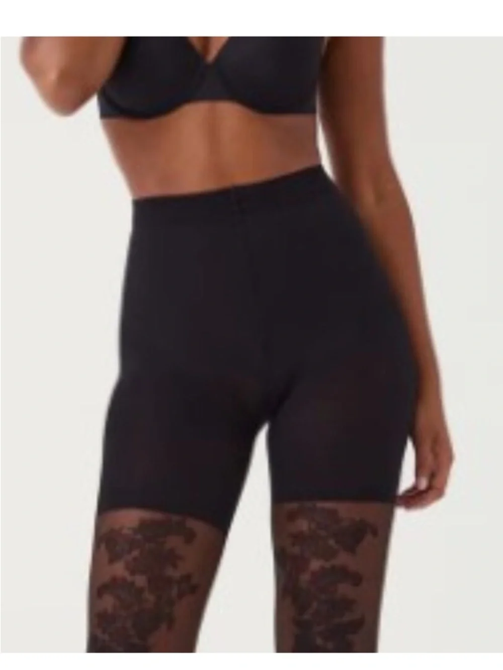 NWT - SPANX - Tight-End Tights®, Floral - Very Black - Size: B
